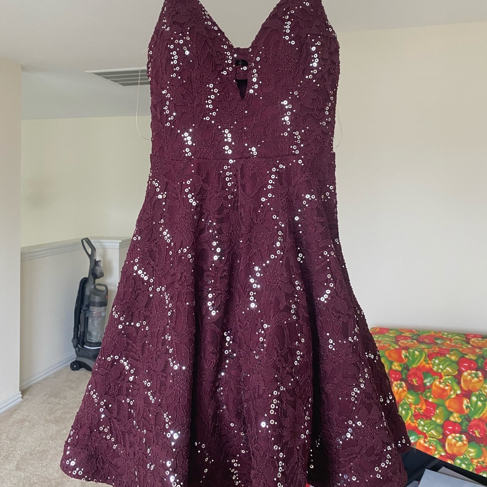 Burgundy prom dress